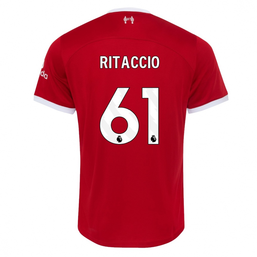 Niño Fútbol Camiseta Matteo Ritaccio #61 Rojo 1ª Equipación 2023/24