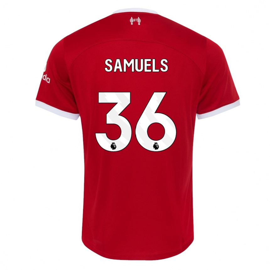 Niño Fútbol Camiseta Kerron Samuels #36 Rojo 1ª Equipación 2023/24