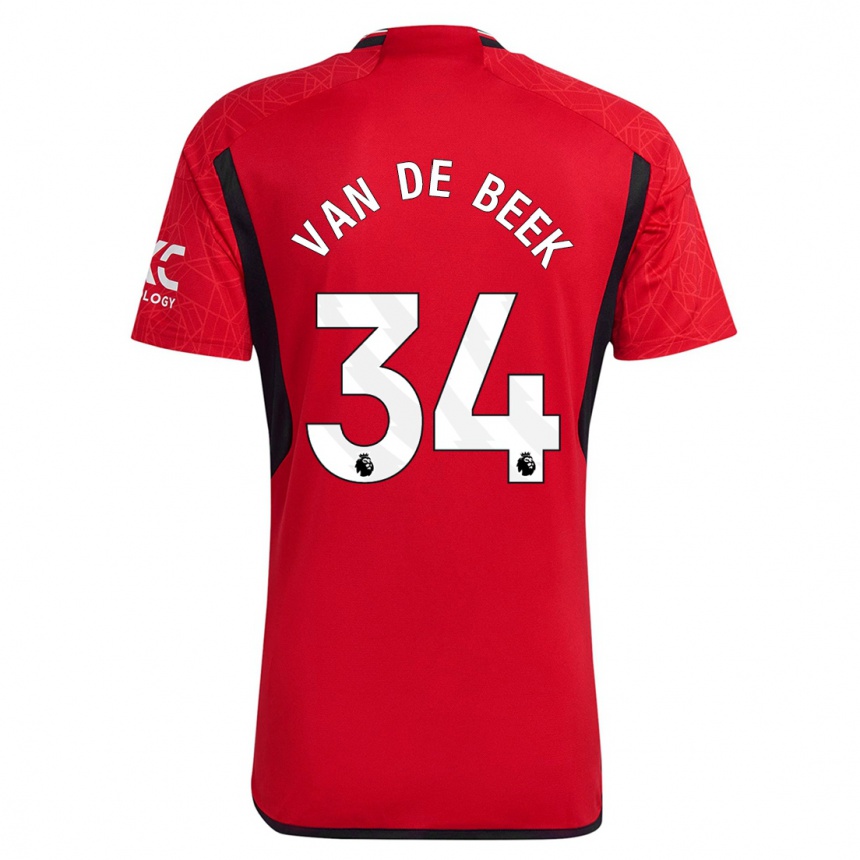 Niño Fútbol Camiseta Donny Van De Beek #34 Rojo 1ª Equipación 2023/24