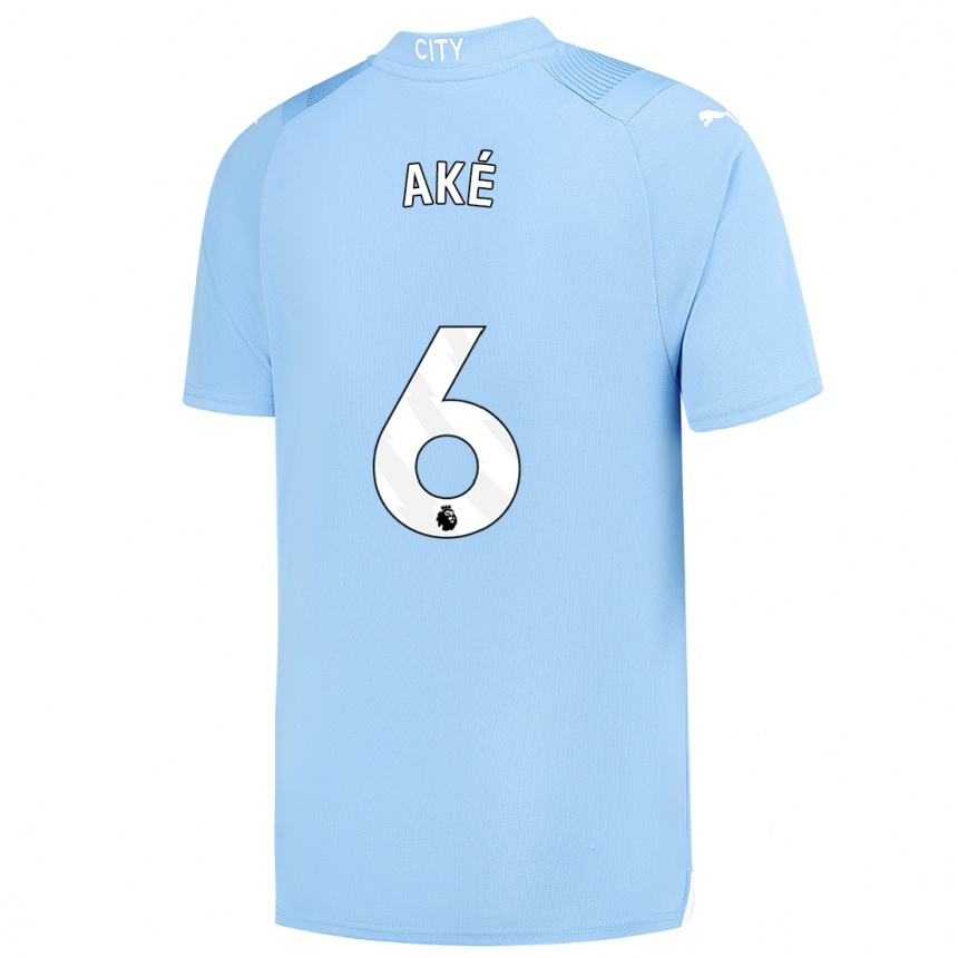 Niño Fútbol Camiseta Nathan Ake #6 Azul Claro 1ª Equipación 2023/24