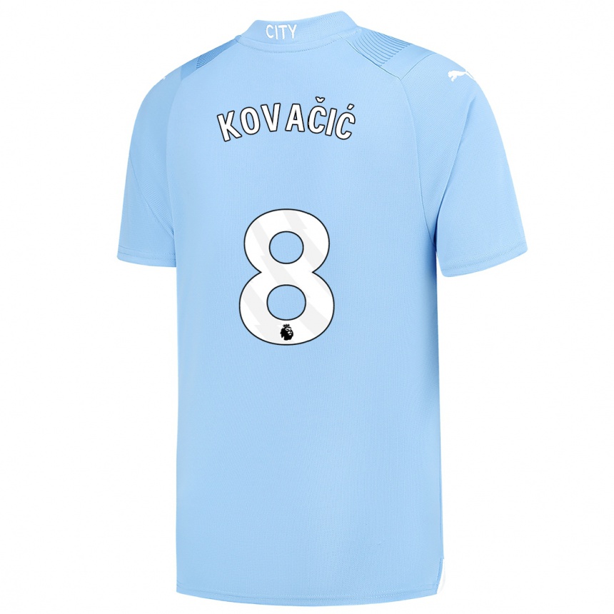 Niño Fútbol Camiseta Mateo Kovacic #8 Azul Claro 1ª Equipación 2023/24