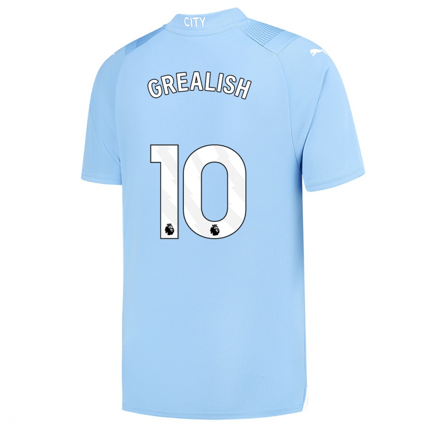 Niño Fútbol Camiseta Jack Grealish #10 Azul Claro 1ª Equipación 2023/24