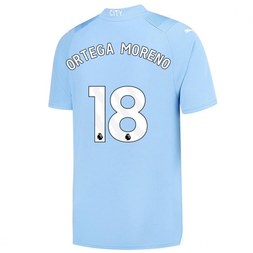 Niño Fútbol Camiseta Stefan Ortega Moreno #18 Azul Claro 1ª Equipación 2023/24