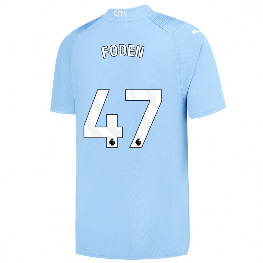 Niño Fútbol Camiseta Phil Foden #47 Azul Claro 1ª Equipación 2023/24