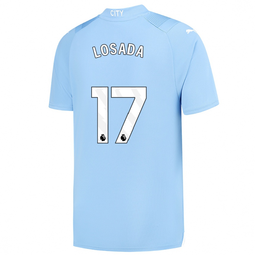 Niño Fútbol Camiseta Vicky Losada #17 Azul Claro 1ª Equipación 2023/24