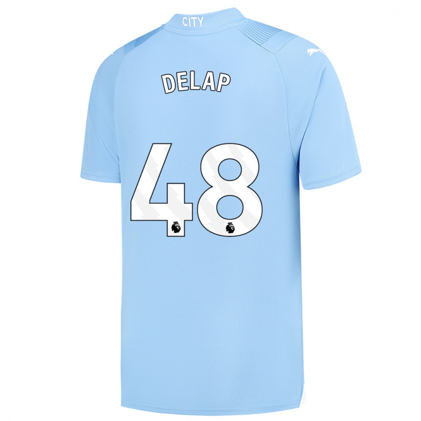 Niño Fútbol Camiseta Liam Delap #48 Azul Claro 1ª Equipación 2023/24