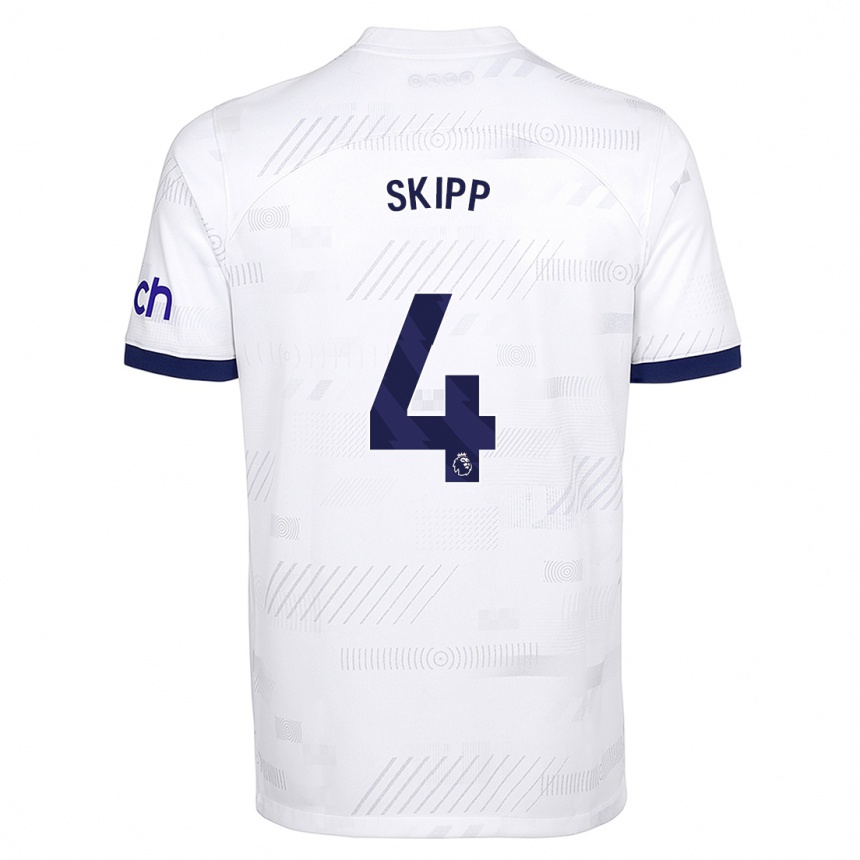 Niño Fútbol Camiseta Oliver Skipp #4 Blanco 1ª Equipación 2023/24