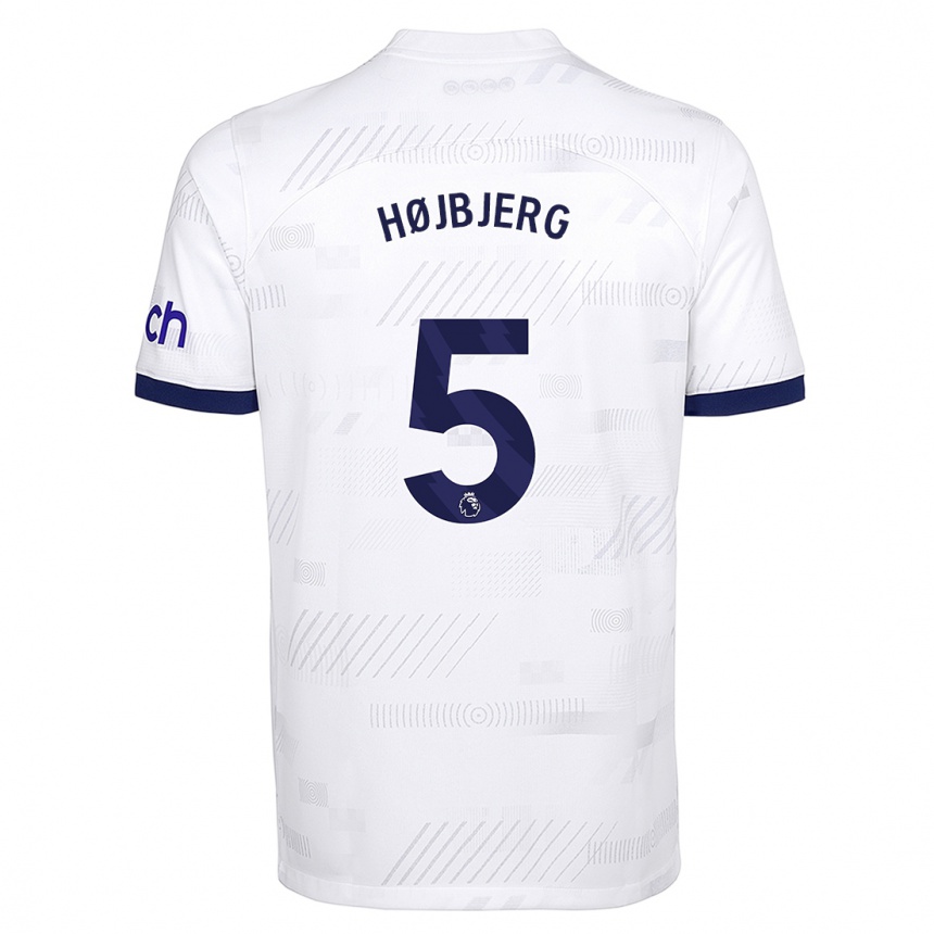 Niño Fútbol Camiseta Pierre Emile Hojbjerg #5 Blanco 1ª Equipación 2023/24