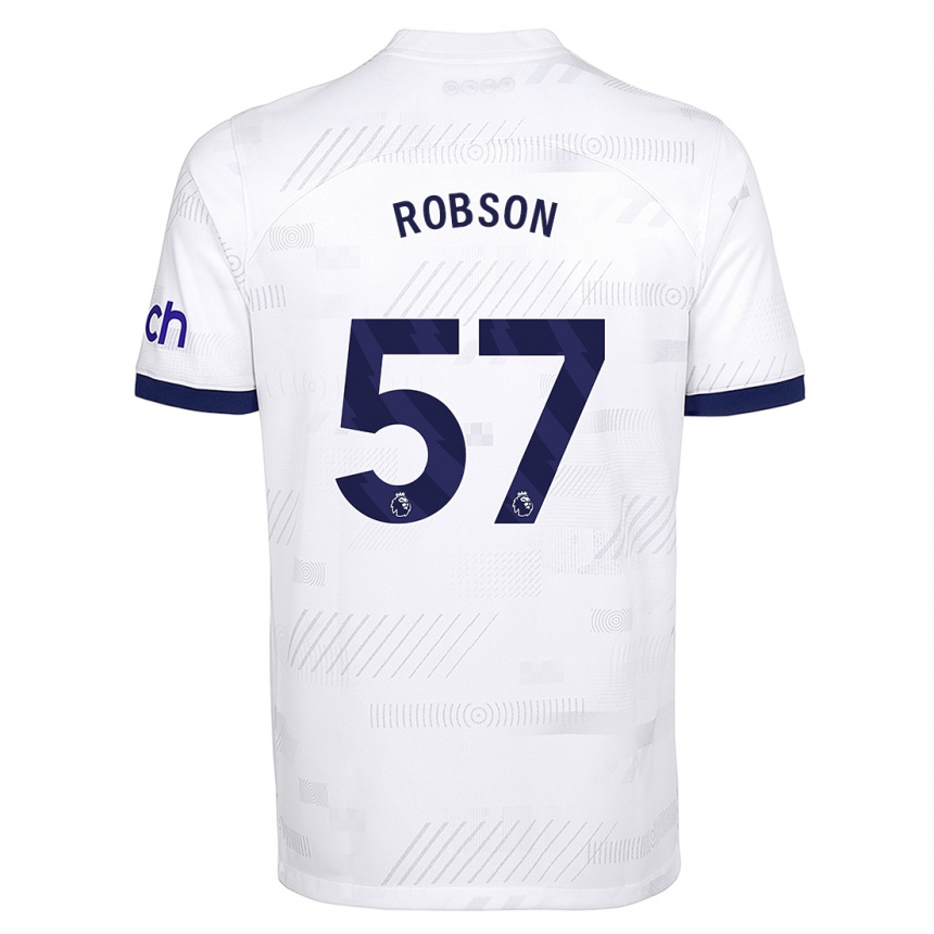 Niño Fútbol Camiseta Max Robson #57 Blanco 1ª Equipación 2023/24