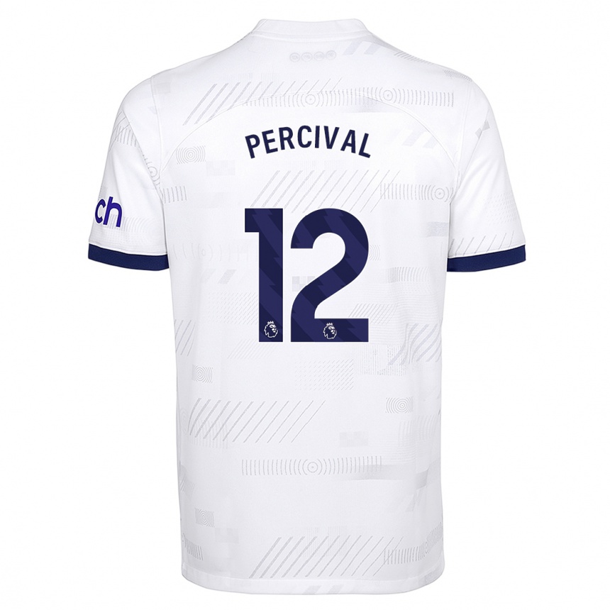 Niño Fútbol Camiseta Ria Percival #12 Blanco 1ª Equipación 2023/24