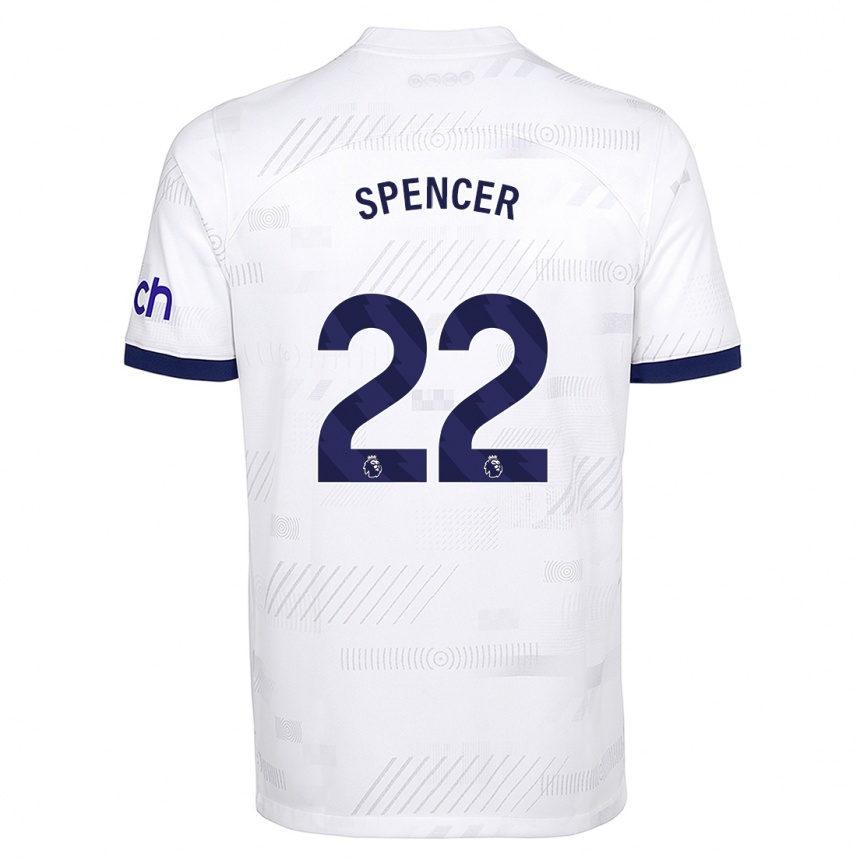 Niño Fútbol Camiseta Rebecca Spencer #22 Blanco 1ª Equipación 2023/24