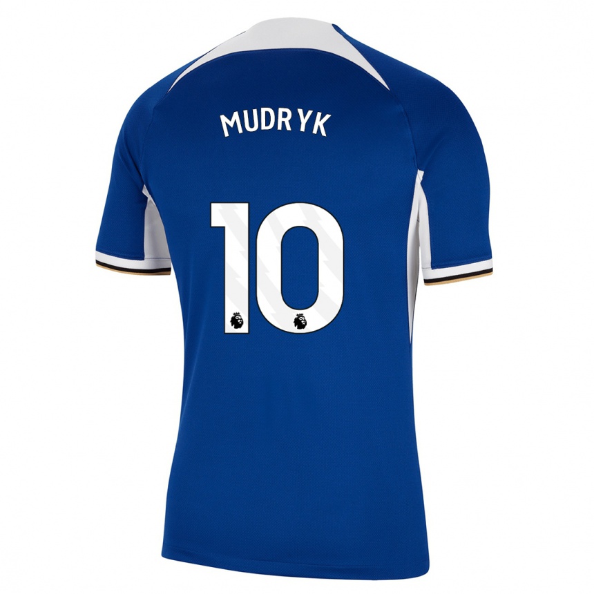 Niño Fútbol Camiseta Mykhaylo Mudryk #10 Azul 1ª Equipación 2023/24