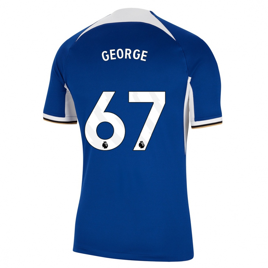 Niño Fútbol Camiseta Tyrique George #67 Azul 1ª Equipación 2023/24