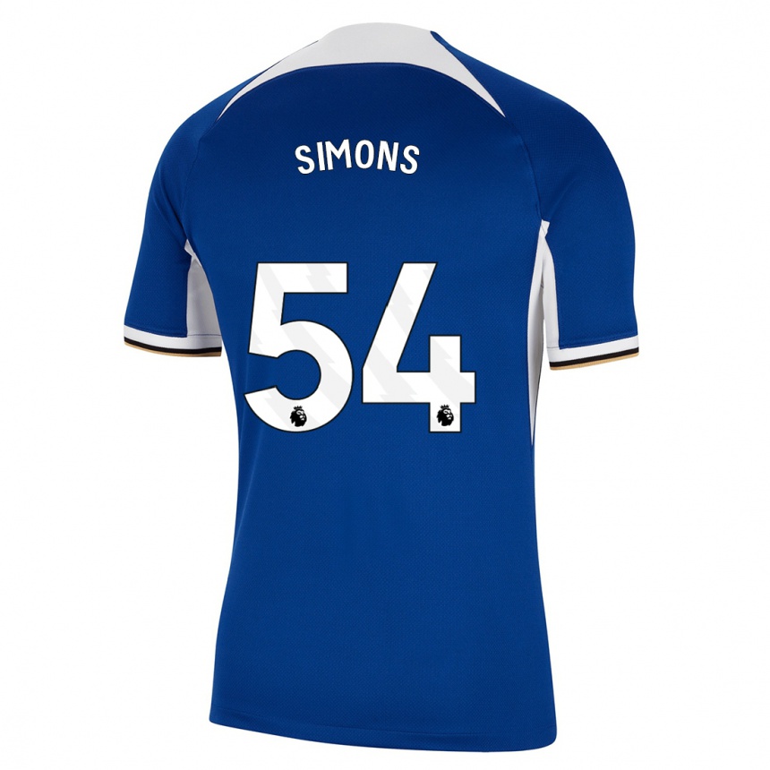 Niño Fútbol Camiseta Xavier Simons #54 Azul 1ª Equipación 2023/24