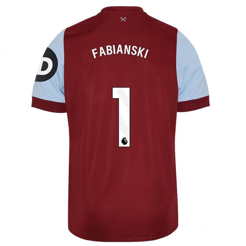 Niño Fútbol Camiseta Lukasz Fabianski #1 Granate 1ª Equipación 2023/24