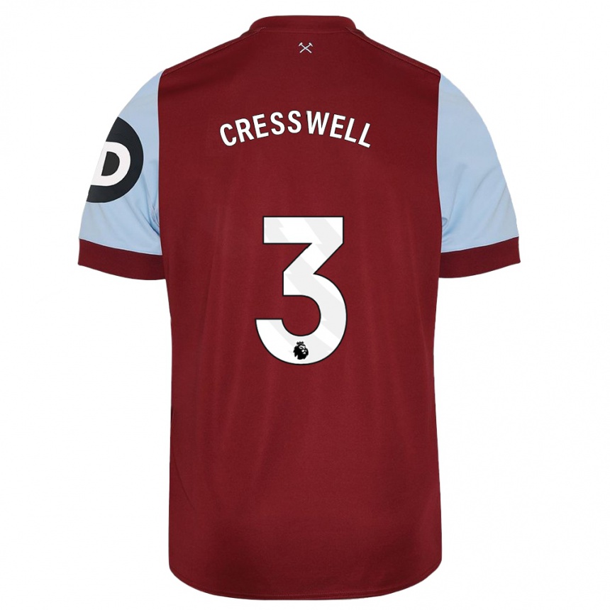 Niño Fútbol Camiseta Aaron Cresswell #3 Granate 1ª Equipación 2023/24