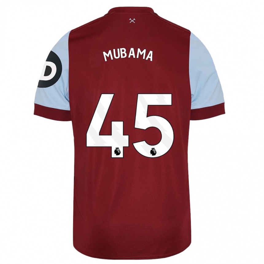 Niño Fútbol Camiseta Divin Mubama #45 Granate 1ª Equipación 2023/24