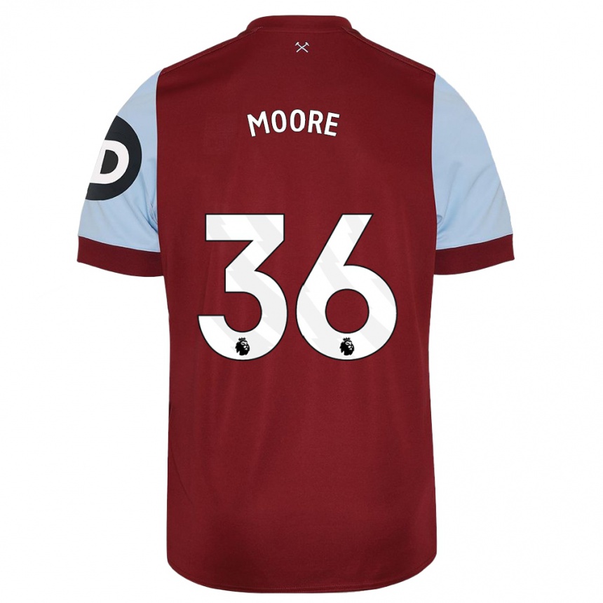 Niño Fútbol Camiseta Sean Moore #36 Granate 1ª Equipación 2023/24