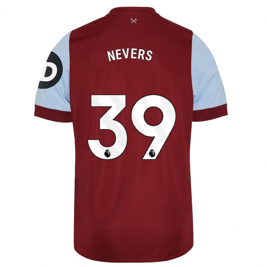 Niño Fútbol Camiseta Thierry Nevers #39 Granate 1ª Equipación 2023/24