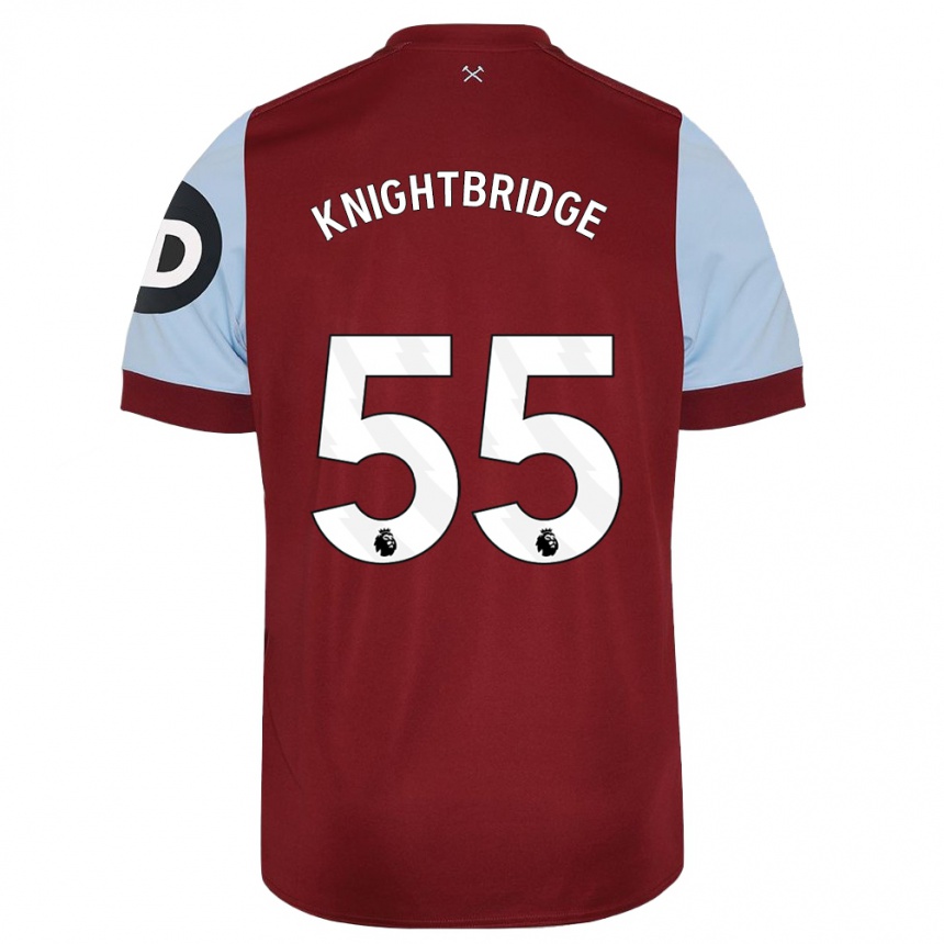 Niño Fútbol Camiseta Jacob Knightbridge #55 Granate 1ª Equipación 2023/24