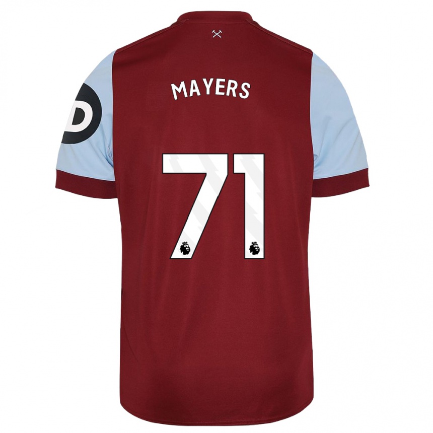 Niño Fútbol Camiseta Ezra Mayers #71 Granate 1ª Equipación 2023/24