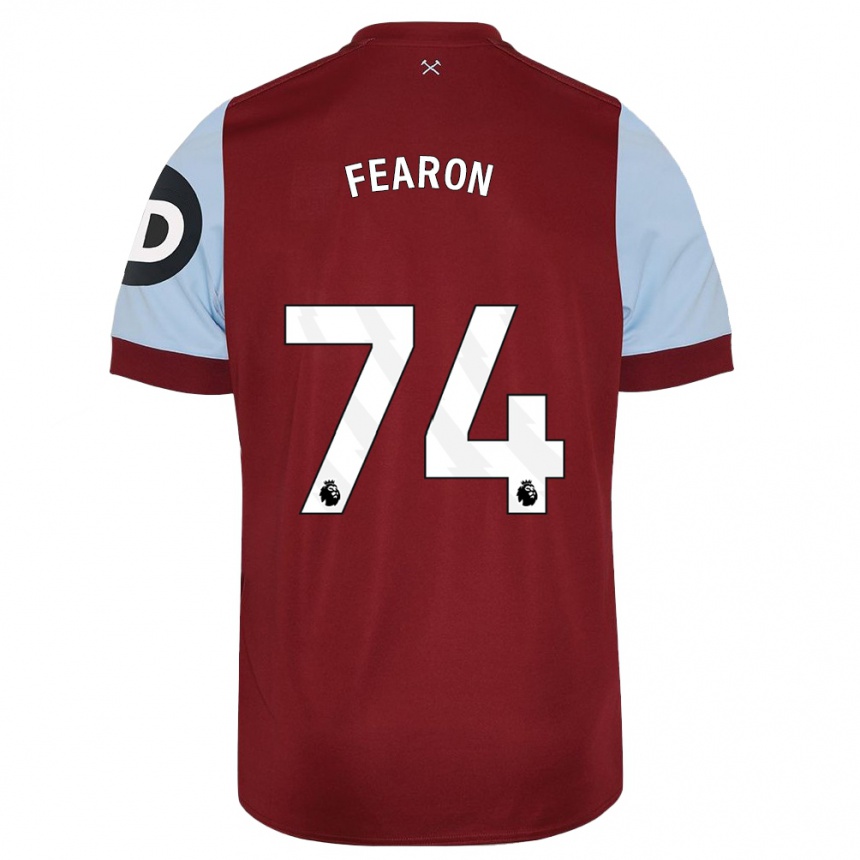 Niño Fútbol Camiseta Preston Fearon #74 Granate 1ª Equipación 2023/24