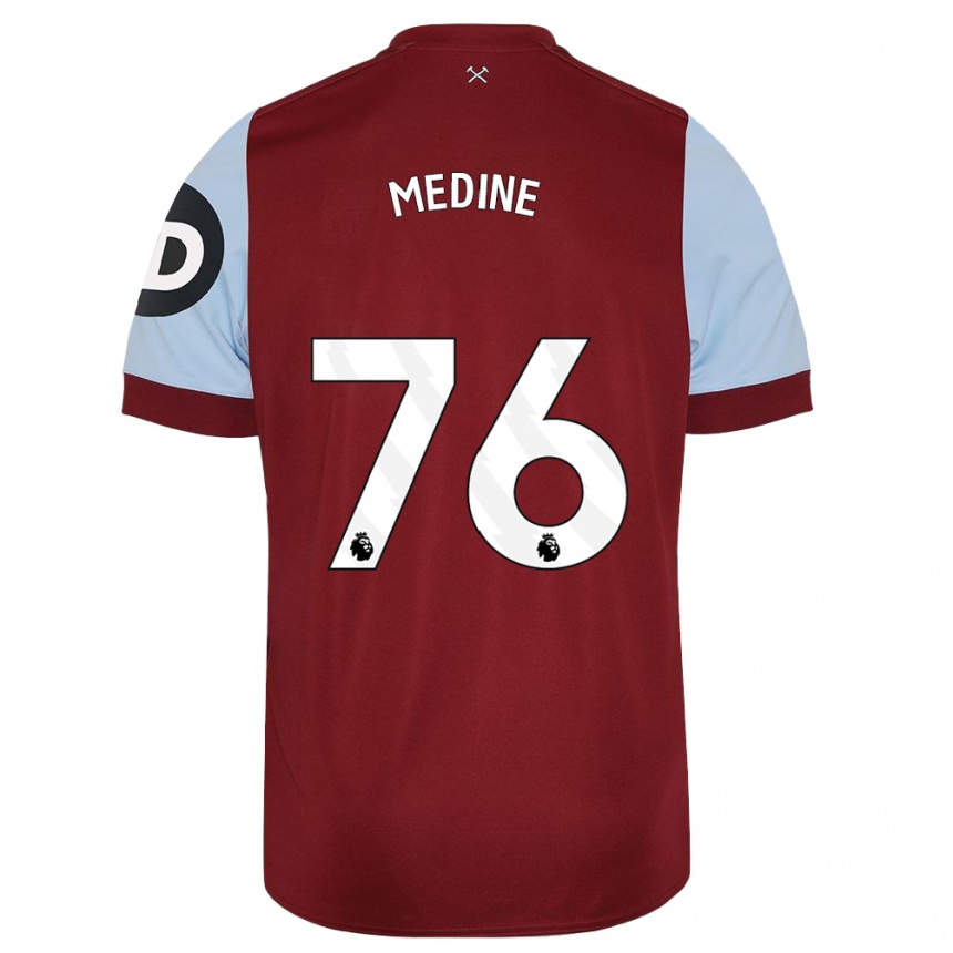 Niño Fútbol Camiseta Jethro Medine #76 Granate 1ª Equipación 2023/24