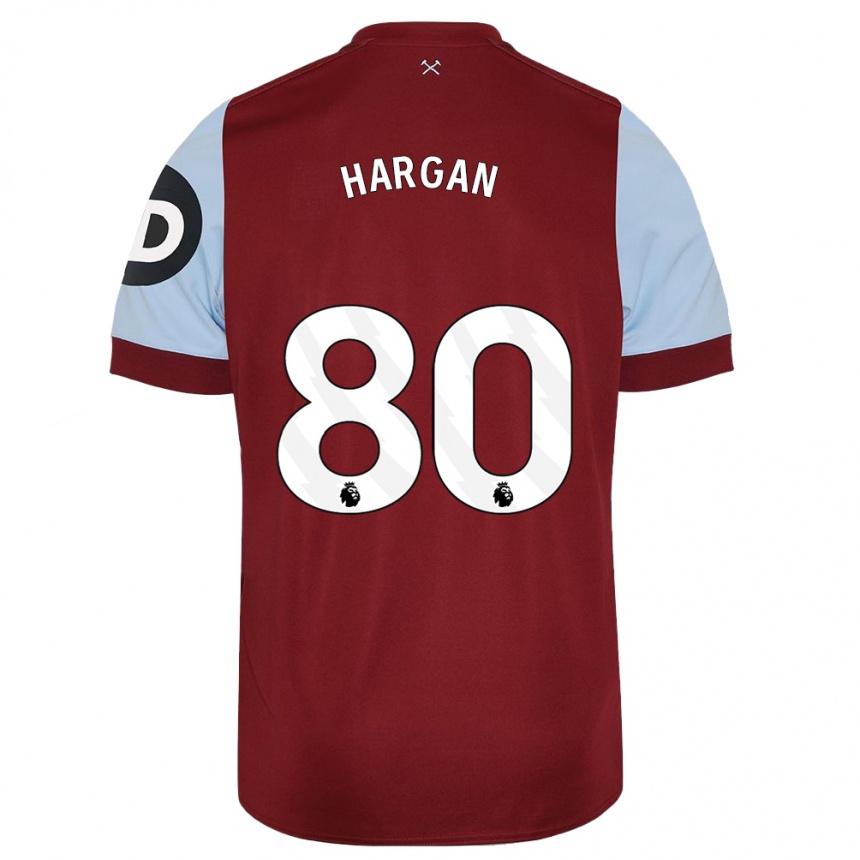 Niño Fútbol Camiseta Riley Hargan #80 Granate 1ª Equipación 2023/24