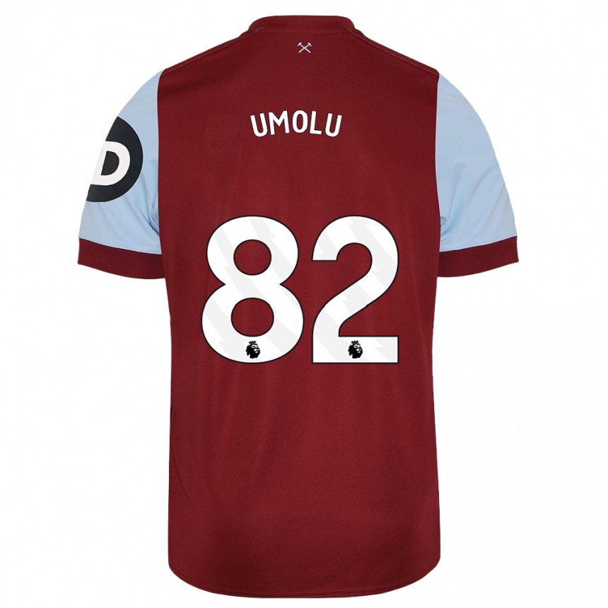 Niño Fútbol Camiseta Jemiah Umolu #82 Granate 1ª Equipación 2023/24