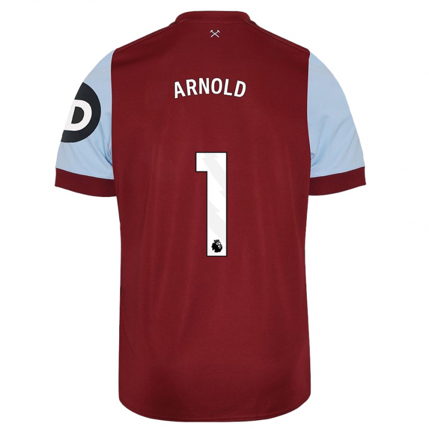 Niño Fútbol Camiseta Mackenzie Arnold #1 Granate 1ª Equipación 2023/24