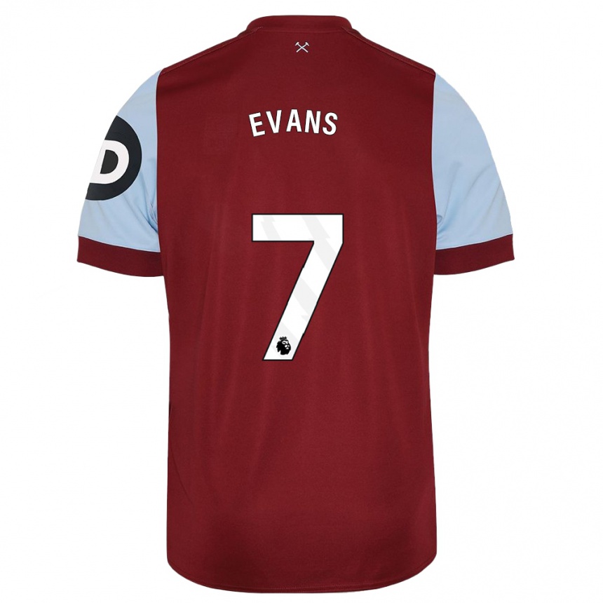 Niño Fútbol Camiseta Lisa Evans #7 Granate 1ª Equipación 2023/24