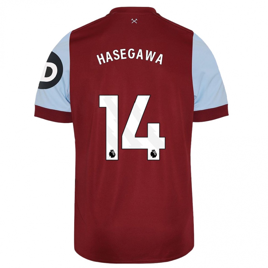 Niño Fútbol Camiseta Yui Hasegawa #14 Granate 1ª Equipación 2023/24