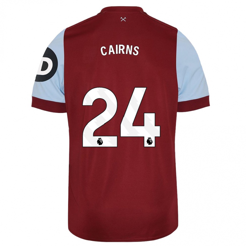 Niño Fútbol Camiseta Brooke Cairns #24 Granate 1ª Equipación 2023/24