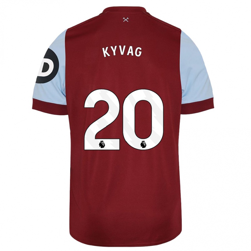 Niño Fútbol Camiseta Thea Kyvag #20 Granate 1ª Equipación 2023/24