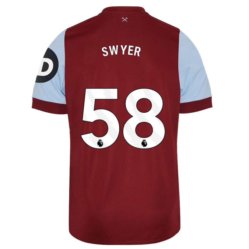 Niño Fútbol Camiseta Kamarai Swyer #58 Granate 1ª Equipación 2023/24