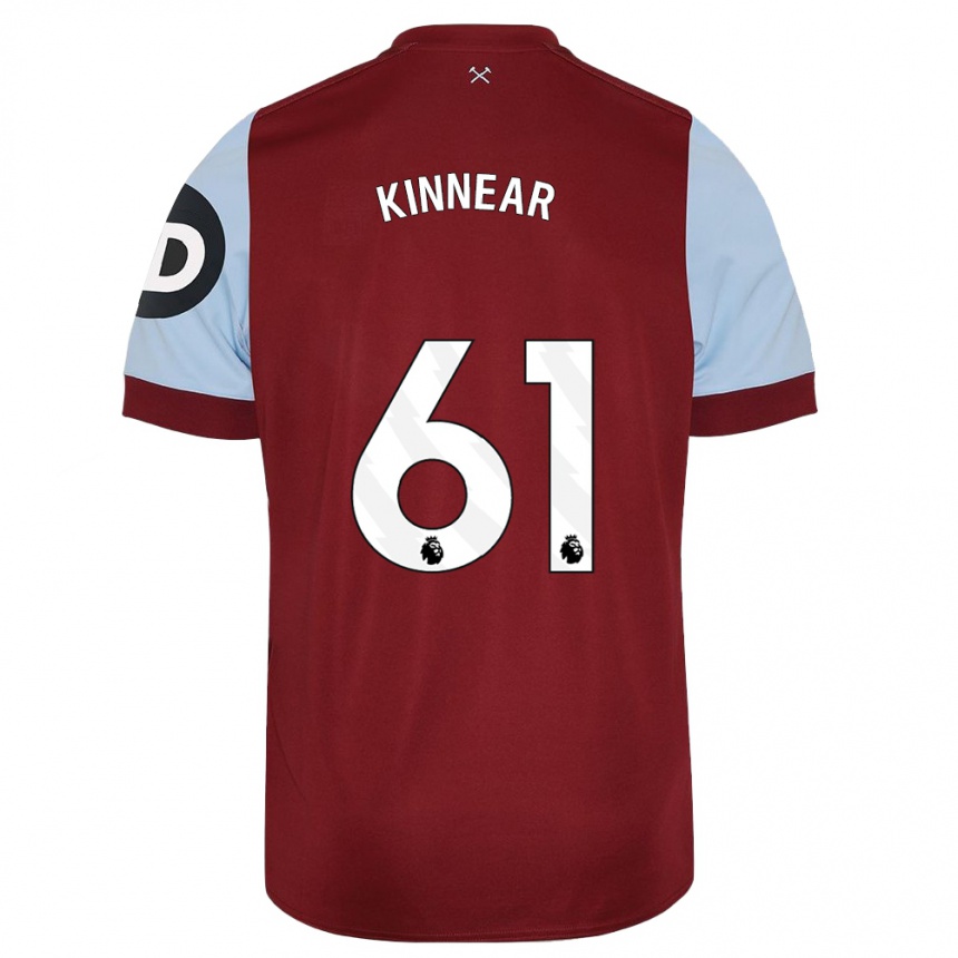 Niño Fútbol Camiseta Brian Kinnear #61 Granate 1ª Equipación 2023/24