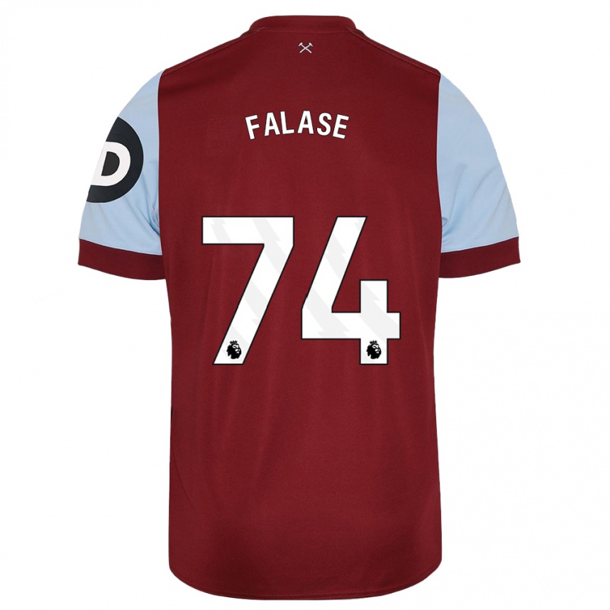 Niño Fútbol Camiseta Asher Falase #74 Granate 1ª Equipación 2023/24