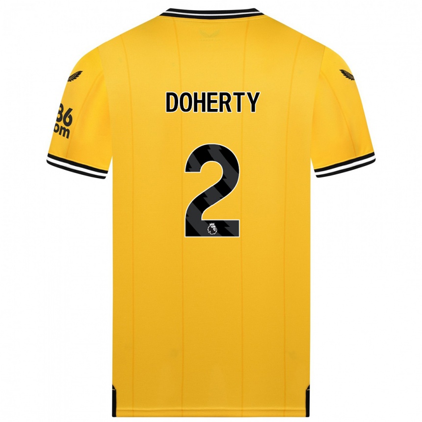 Niño Fútbol Camiseta Matt Doherty #2 Amarillo 1ª Equipación 2023/24