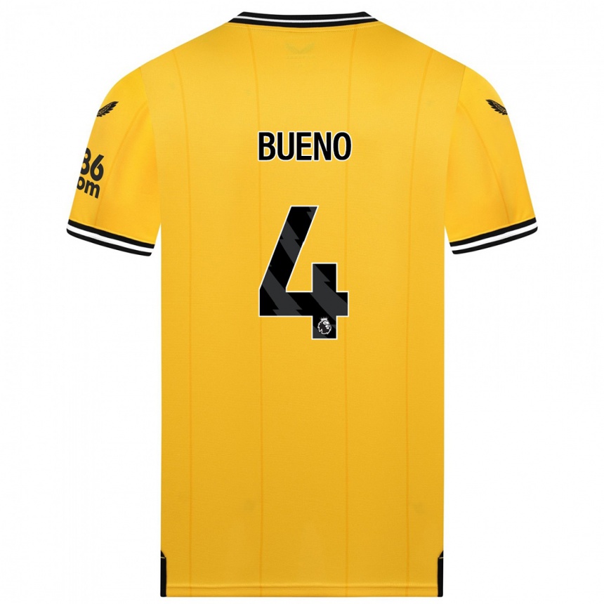 Niño Fútbol Camiseta Santiago Bueno #4 Amarillo 1ª Equipación 2023/24