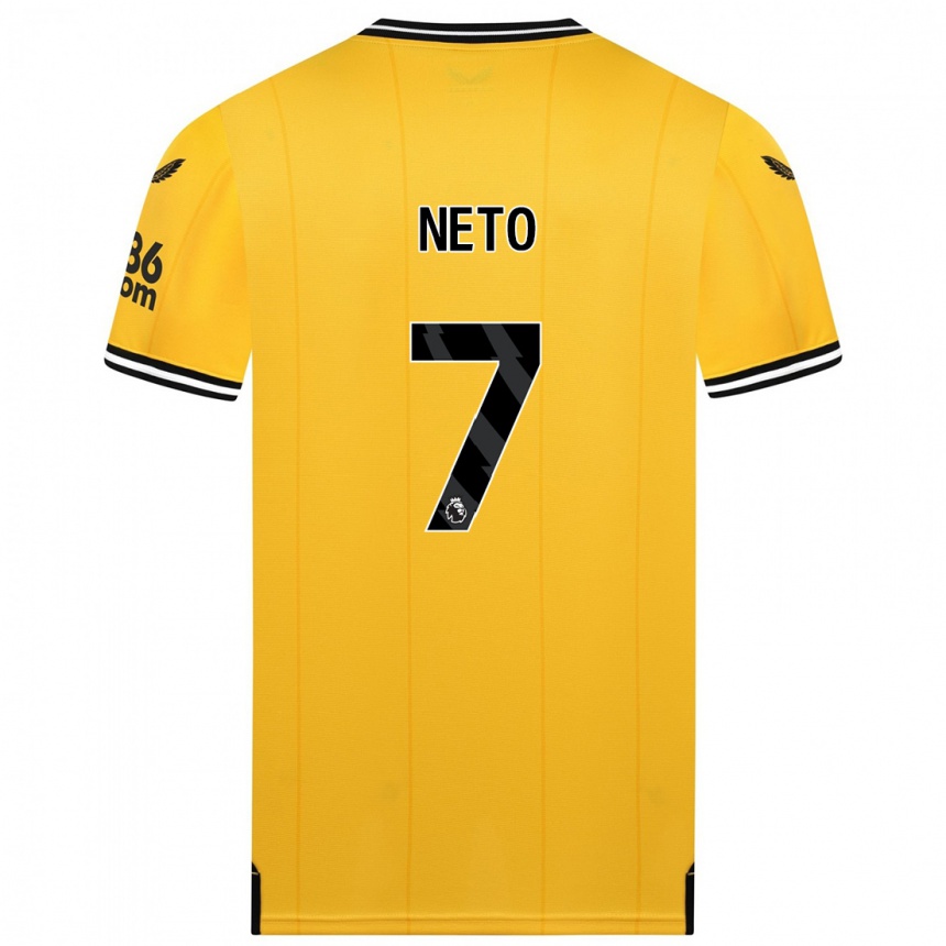 Niño Fútbol Camiseta Pedro Neto #7 Amarillo 1ª Equipación 2023/24