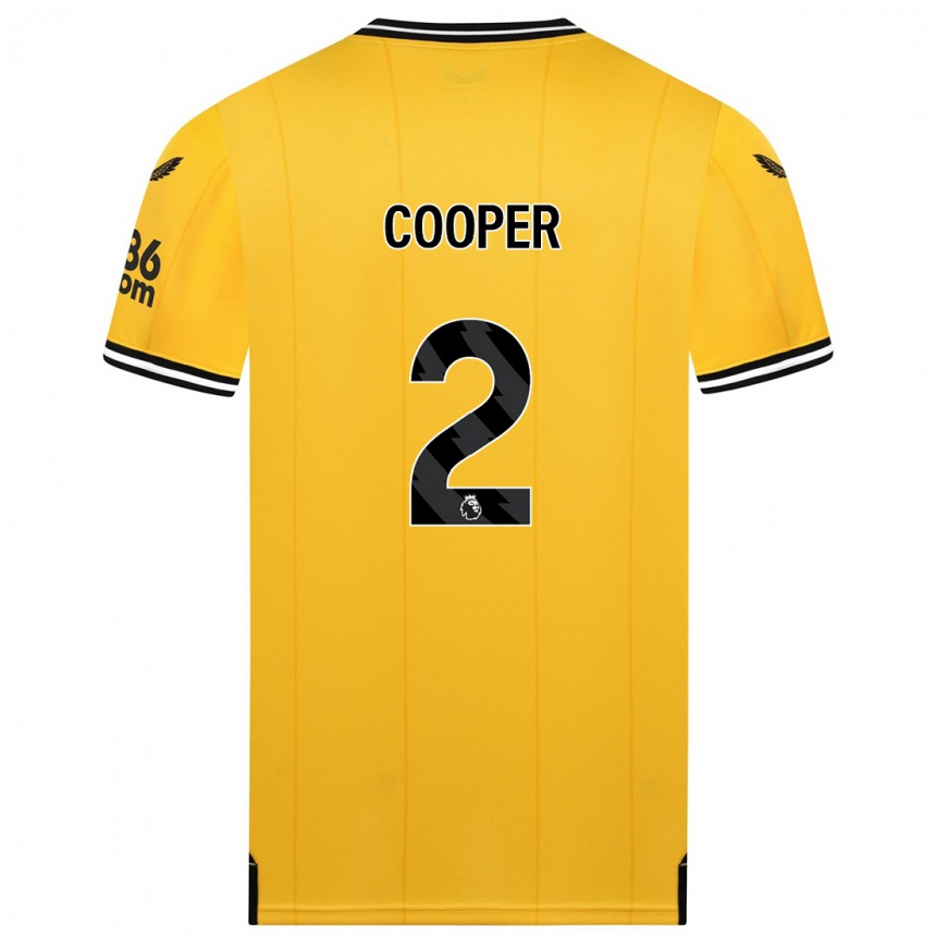 Niño Fútbol Camiseta Laura Cooper #2 Amarillo 1ª Equipación 2023/24