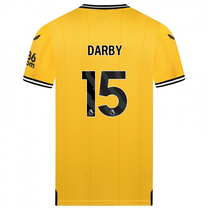 Niño Fútbol Camiseta Kelly Darby #15 Amarillo 1ª Equipación 2023/24