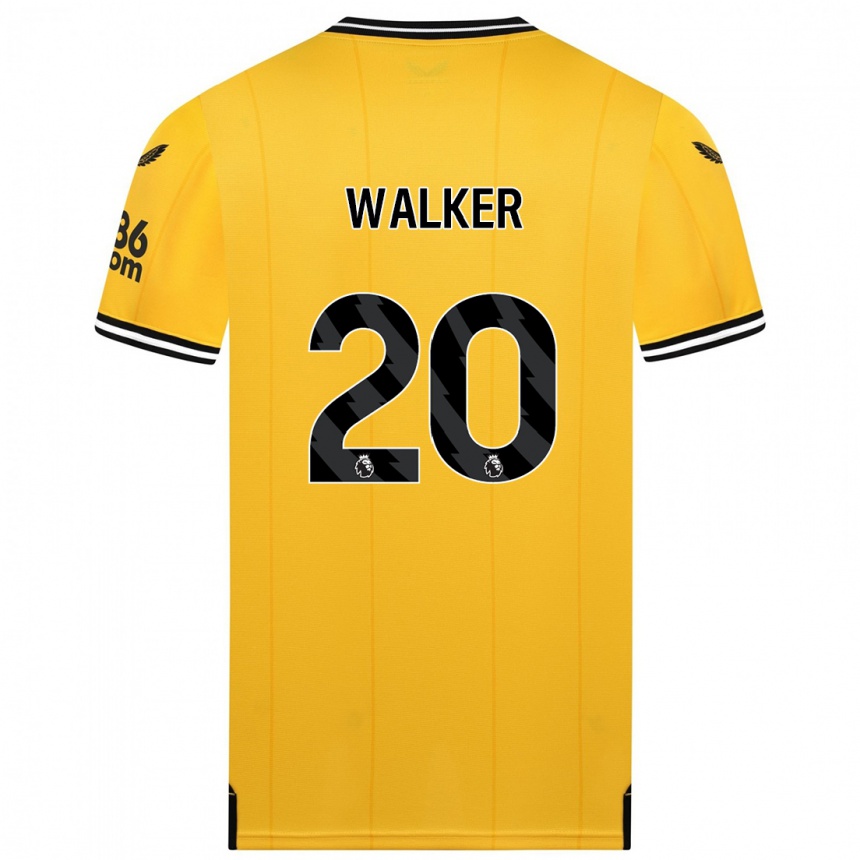 Niño Fútbol Camiseta Lowri Walker #20 Amarillo 1ª Equipación 2023/24