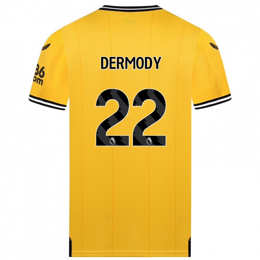 Niño Fútbol Camiseta Helen Dermody #22 Amarillo 1ª Equipación 2023/24