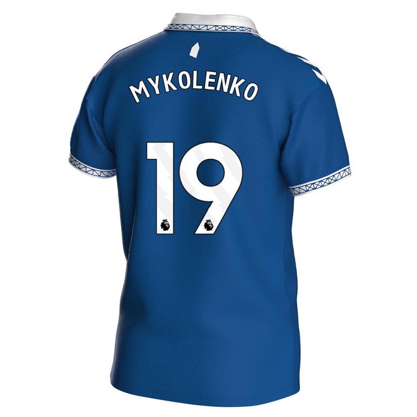 Niño Fútbol Camiseta Vitaliy Mykolenko #19 Azul Real 1ª Equipación 2023/24