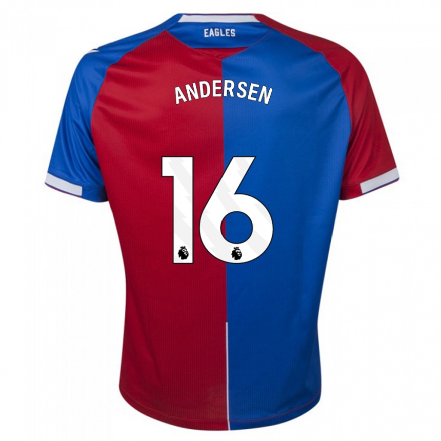 Niño Fútbol Camiseta Joachim Andersen #16 Rojo Azul 1ª Equipación 2023/24