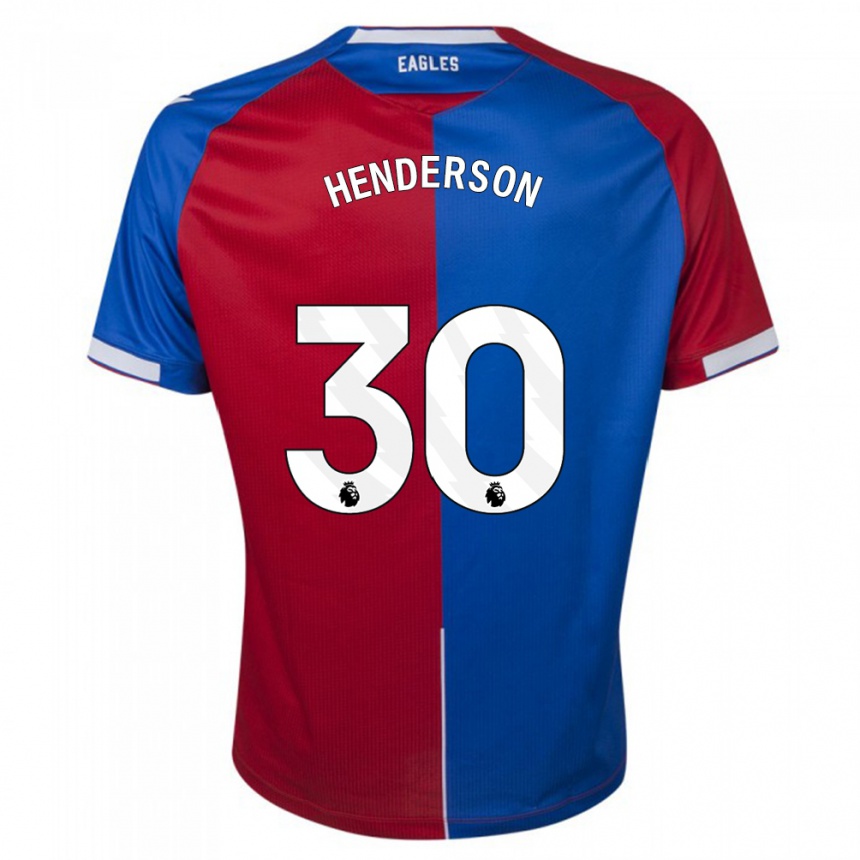 Niño Fútbol Camiseta Dean Henderson #30 Rojo Azul 1ª Equipación 2023/24