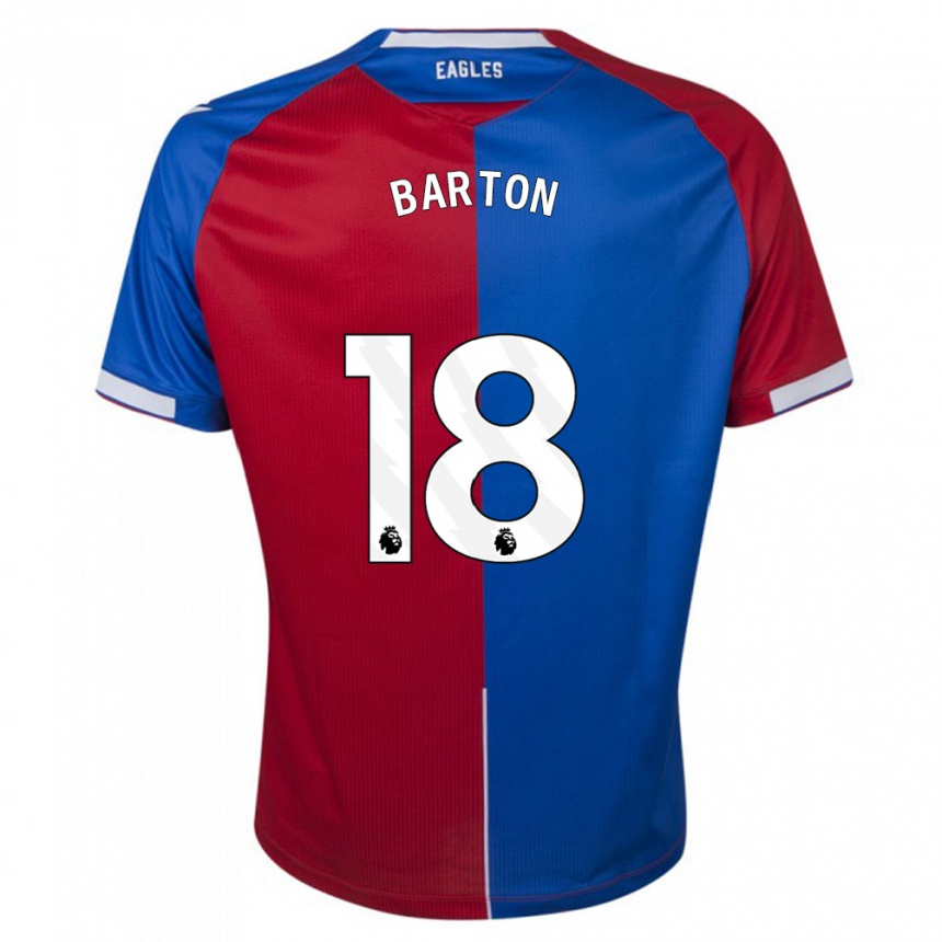Niño Fútbol Camiseta Kirsty Barton #18 Rojo Azul 1ª Equipación 2023/24