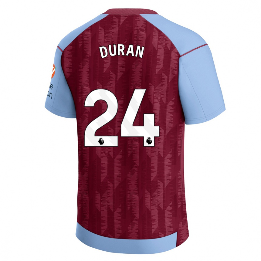 Niño Fútbol Camiseta Jhon Durán #24 Azul Claro 1ª Equipación 2023/24