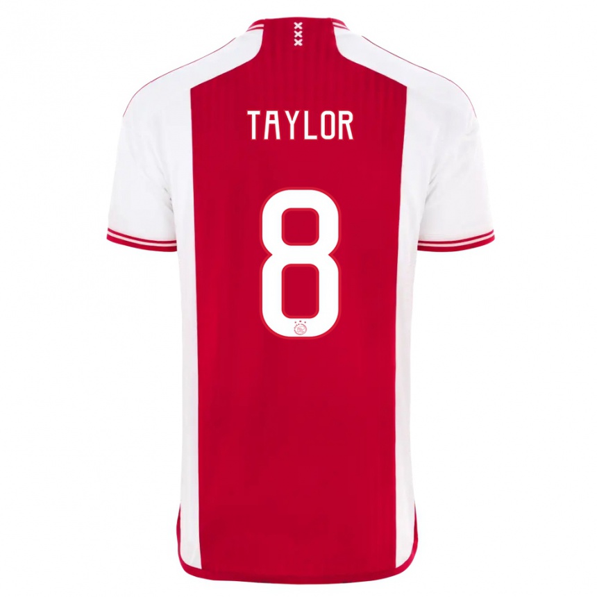 Niño Fútbol Camiseta Kenneth Taylor #8 Rojo Blanco 1ª Equipación 2023/24